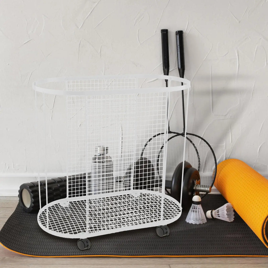 Yoga Mat Holder with Wheels Gym Equipment Storage Basket for Resistance Bands Dumbbell Yoga Blocks Kettlebells Foam Roller