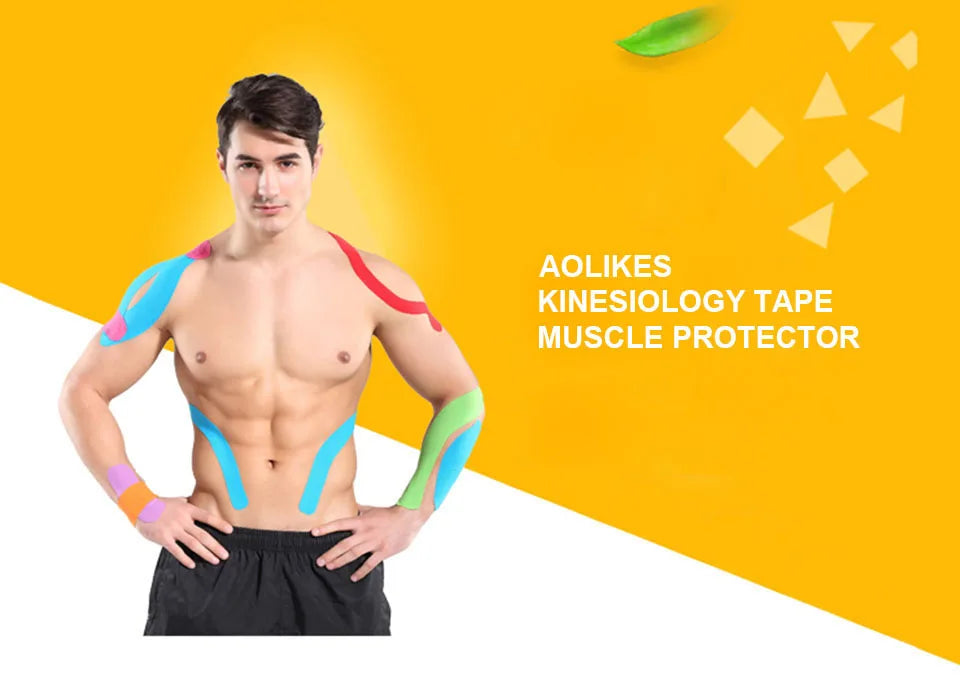 Elastic Tape Kinesiology Athletic Recovery Kneepad Sports Safety Muscle Pain Relief Knee Pads Support Gym Fitness Bandage