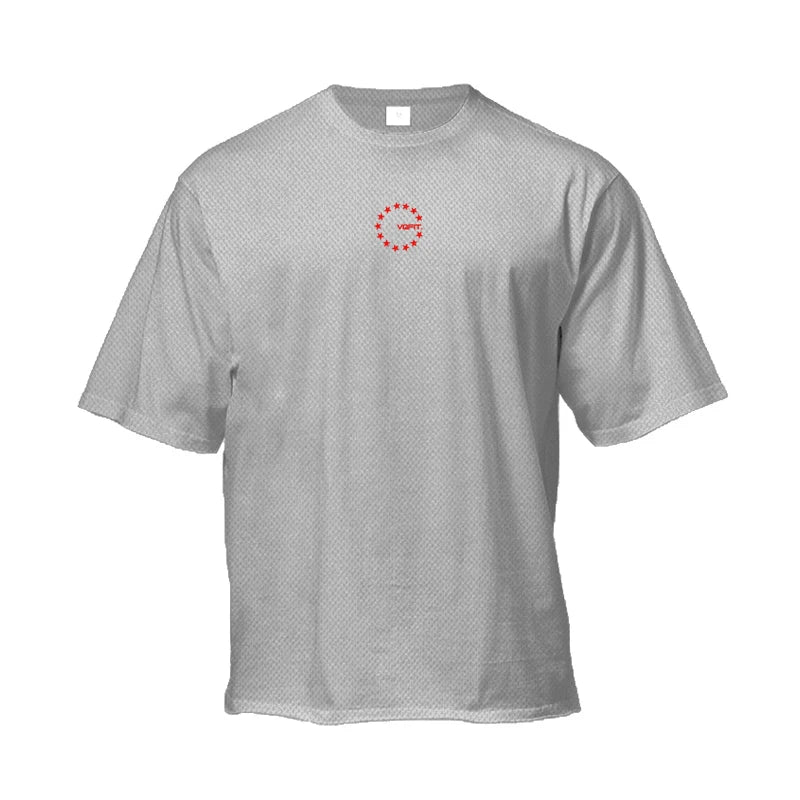 Men's Moisture Wicking Oversized Loose T-Shirt Summer Mesh Quick Dry Sports Fitness Short Sleeve Tops Gym Running Training Tees
