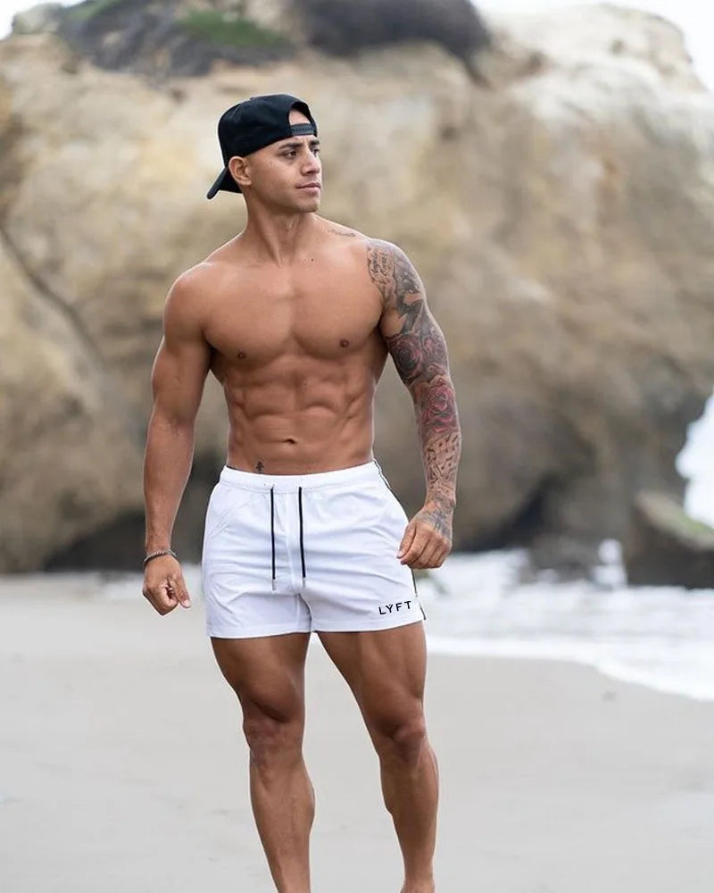 Men Summer Beach GYM Fitness Single Layer Shorts Running Quick Drying Breathable Sports Shorts Workout Casual Jogging Bottoms
