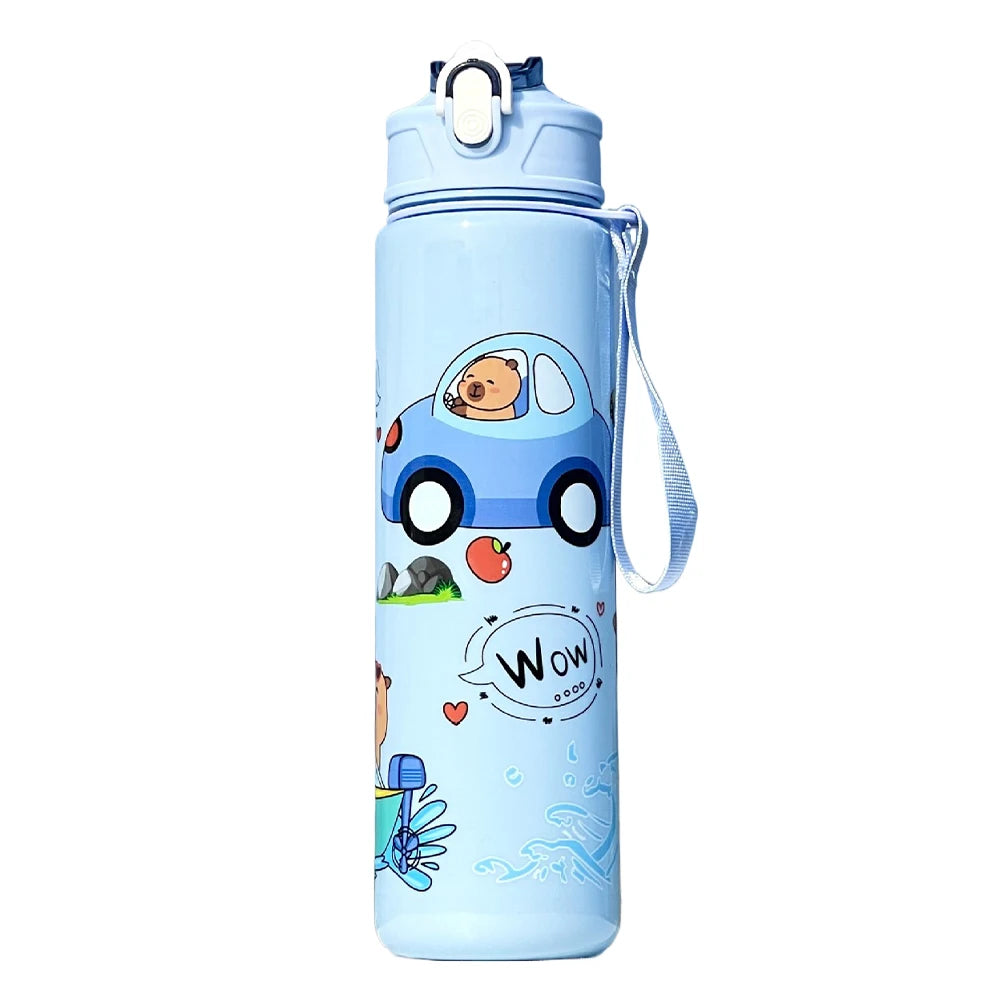 700/800ML Leak-Proof Durable Water Bottle Cute Capybara Water Cup with Carry Strap Portable for Sports Fitness BPA Free Perfect