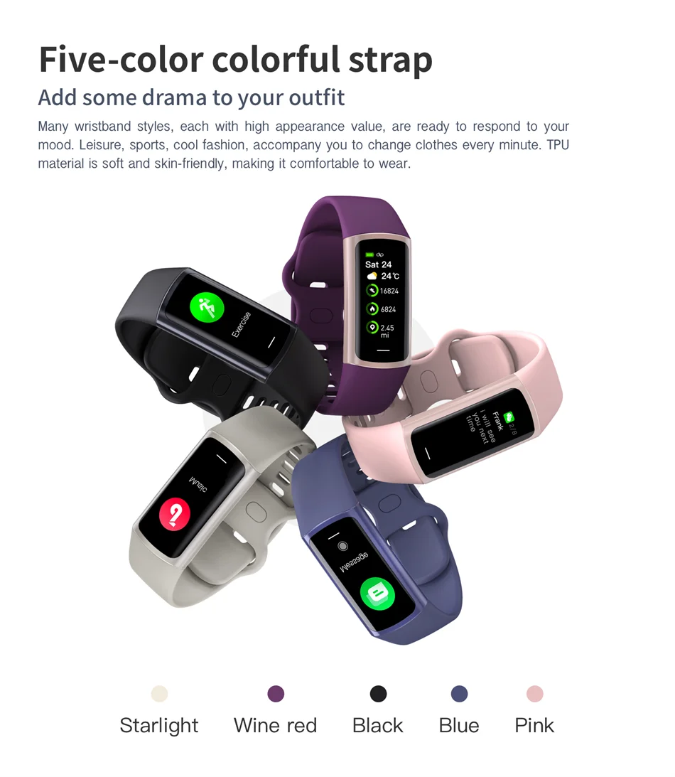 2025 Sport Smart Bracelet Fitness Tracker For Man Women Band Waterproof Connected Phone Tracker Men Smart Watch For Android ios