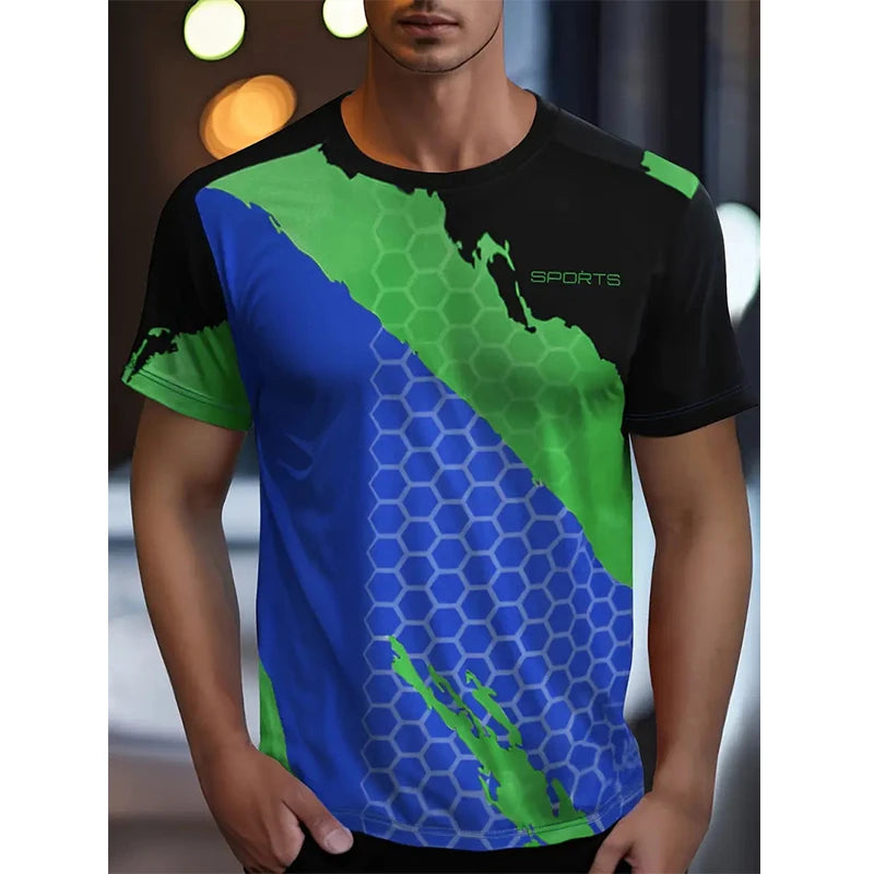 3D Printed Plaid Sportswear T-Shirt Funny Gym T-Shirt High Quality Fitness Men's Short Sleeves Muscle Man Tough Guy T-Shirt Tops