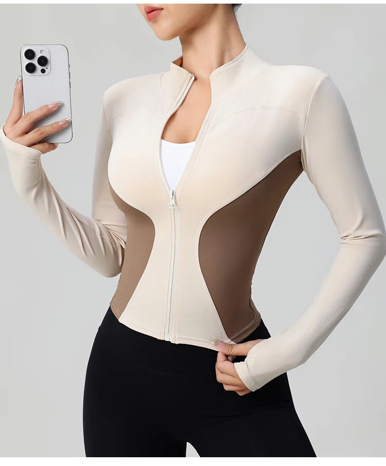 Women's Long Sleeve Zip-Up Workout Jacket