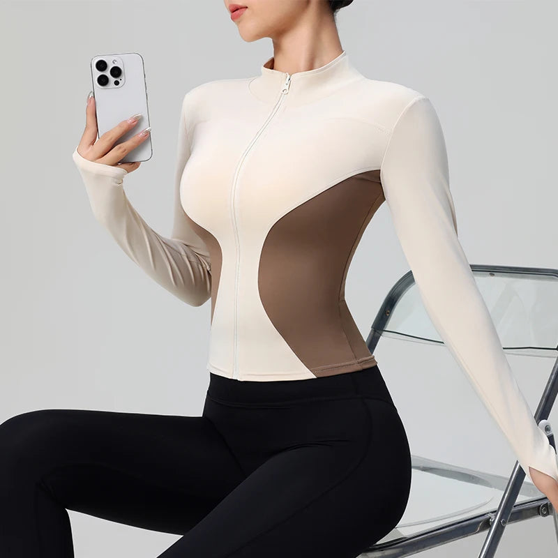 Women's Long Sleeve Zip-Up Workout Jacket