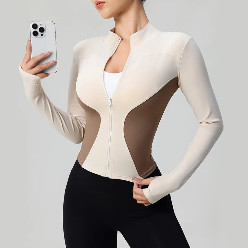 Women's Long Sleeve Zip-Up Workout Jacket