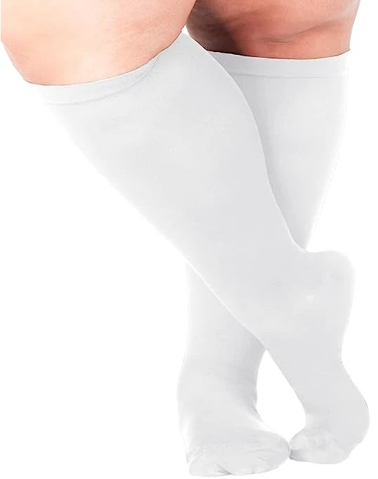 Plus Size Compression Socks Solid Color Women Men Sports Running Yoga Extra Size Fat Sock for Sports Fitness Weight Loss 2XL-7XL