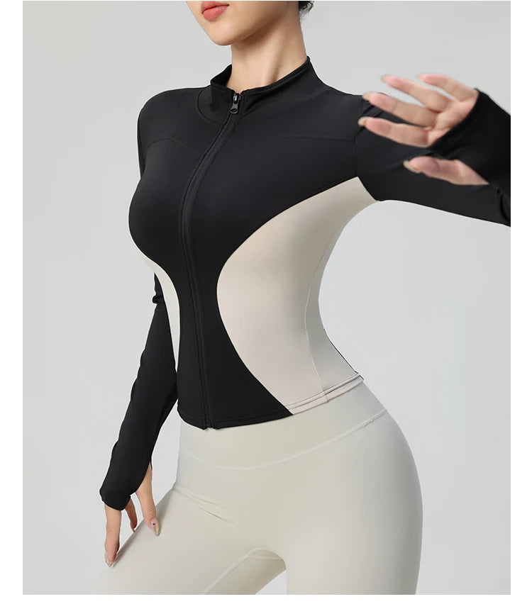 Women's Long Sleeve Zip-Up Workout Jacket