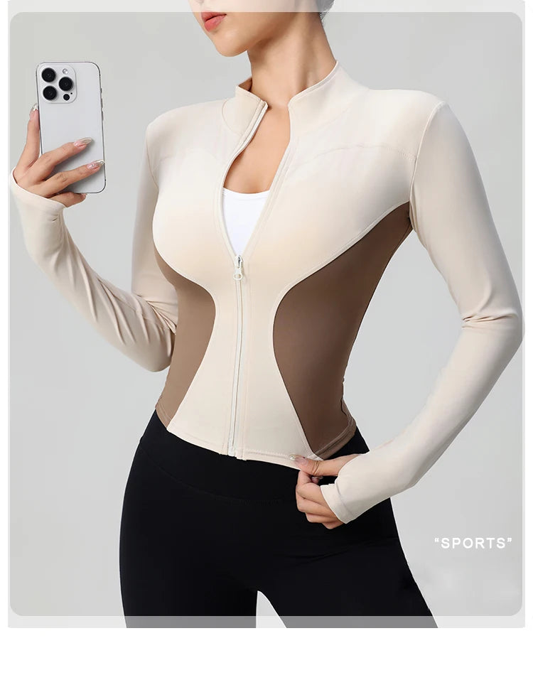 Women's Long Sleeve Zip-Up Workout Jacket