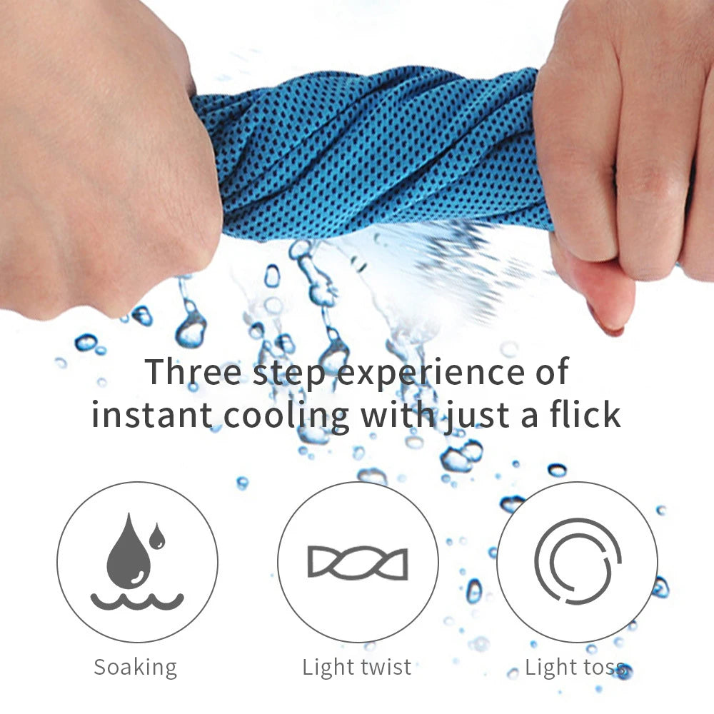 NEW Ice Silk Cooling Towel Fitness Fast-drying Towel Summer Ice Cooling Color Bag Independent Packaging Sports