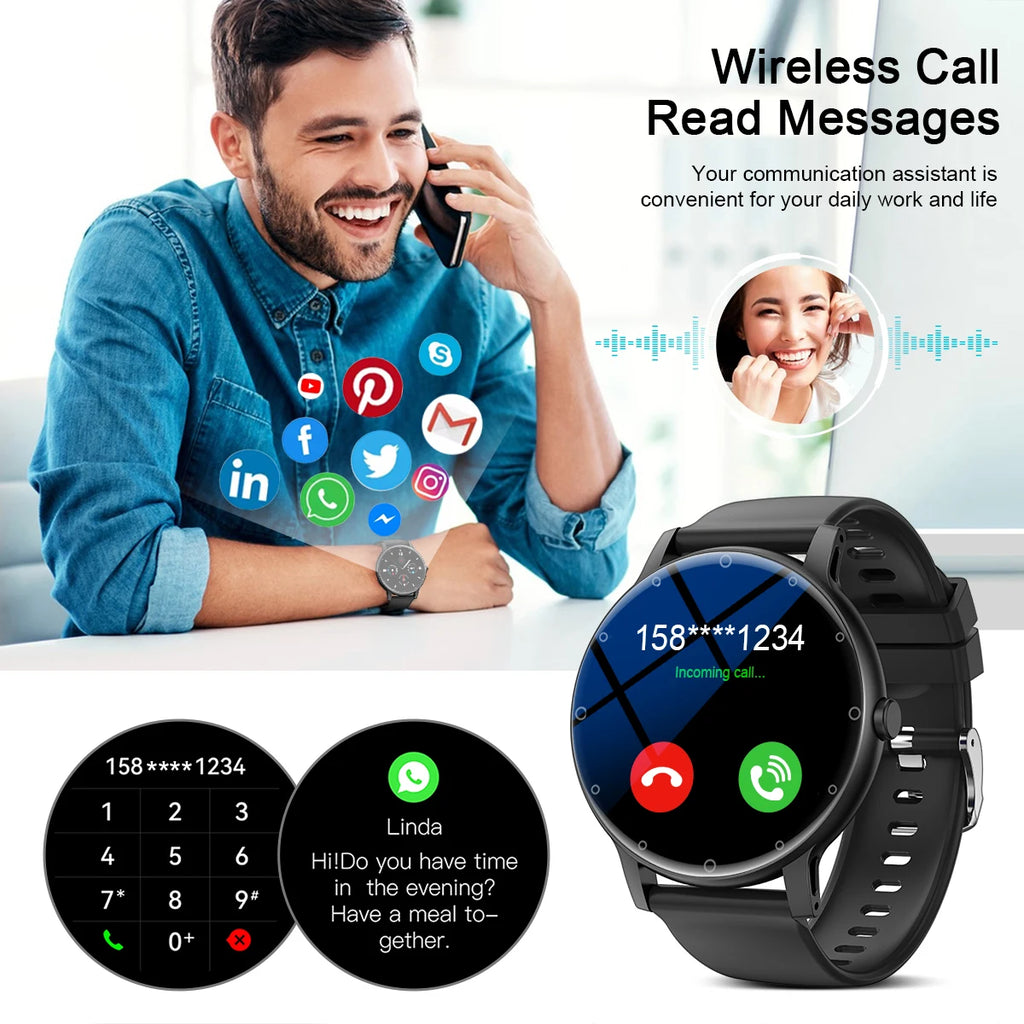 LIGE Bluetooth Call Smart Watch Men Outdoor Sports Fitness Watches Health Monitor Waterproof For Android IOS Smartwatch Women