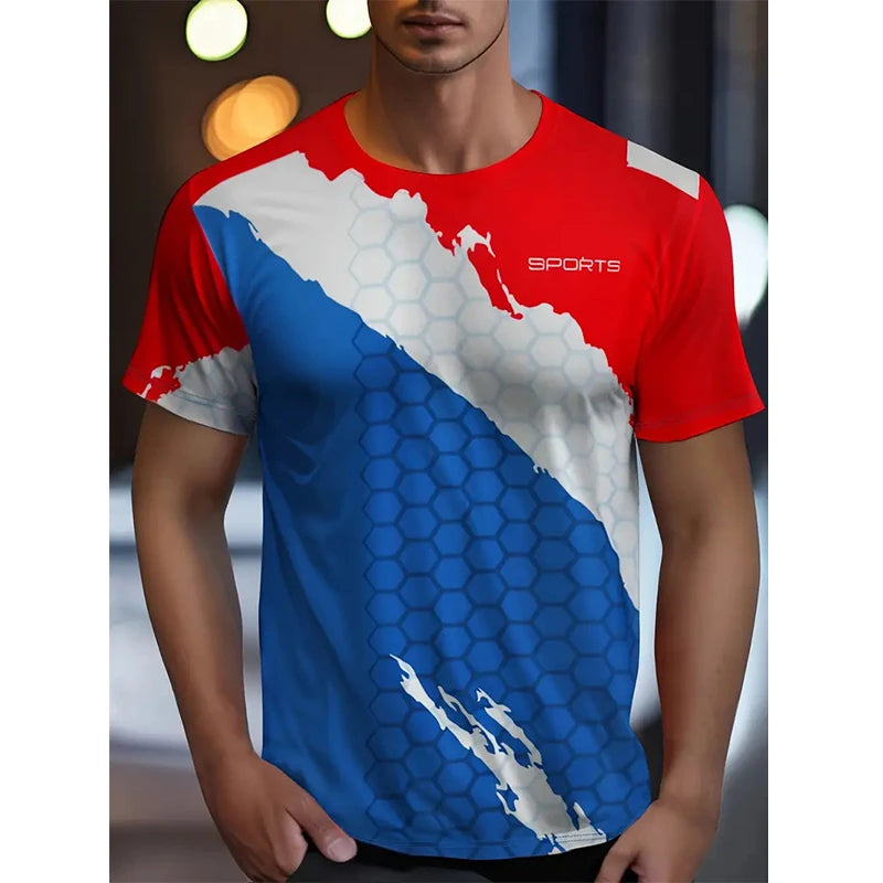 3D Printed Plaid Sportswear T-Shirt Funny Gym T-Shirt High Quality Fitness Men's Short Sleeves Muscle Man Tough Guy T-Shirt Tops