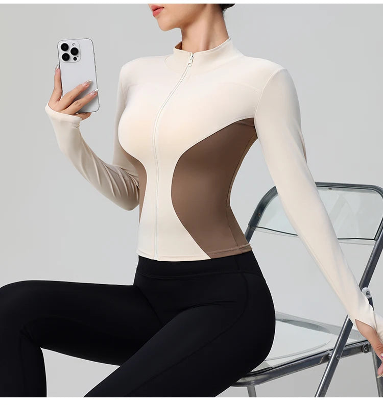 Women's Long Sleeve Zip-Up Workout Jacket