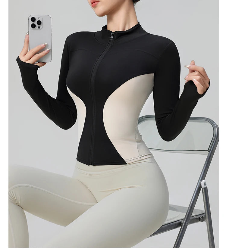 Women's Long Sleeve Zip-Up Workout Jacket