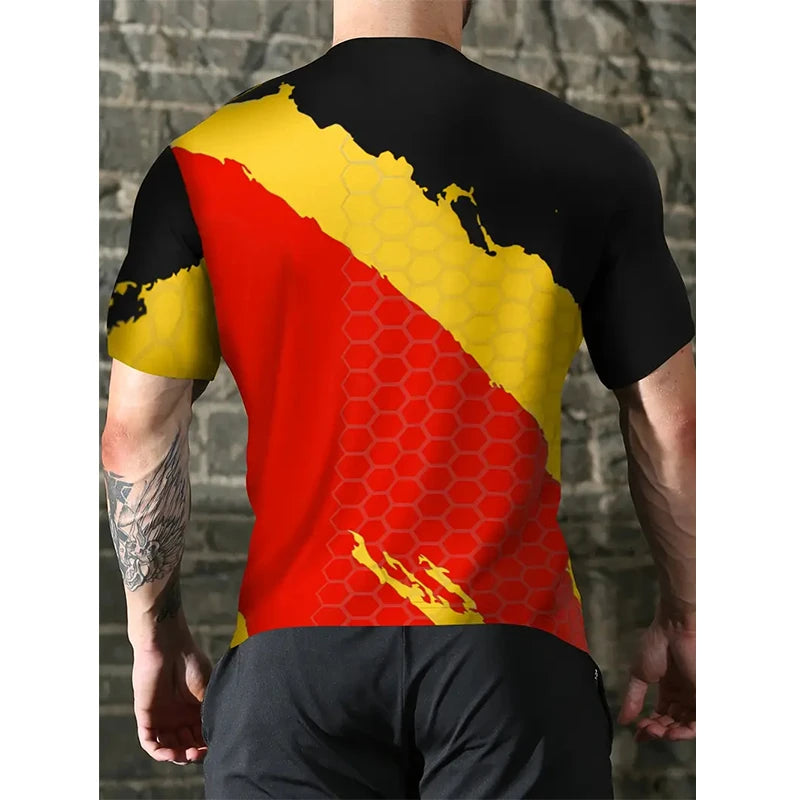 3D Printed Plaid Sportswear T-Shirt Funny Gym T-Shirt High Quality Fitness Men's Short Sleeves Muscle Man Tough Guy T-Shirt Tops