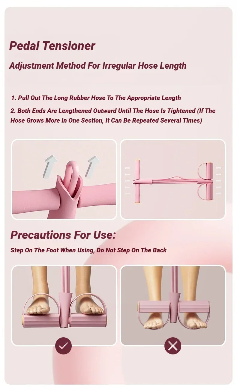 4 Resistanc Elastic Pull Ropes Exerciser Rower Belly Resistance Band Home Gym Sport Training Elastic Bands for Fitness Equipment