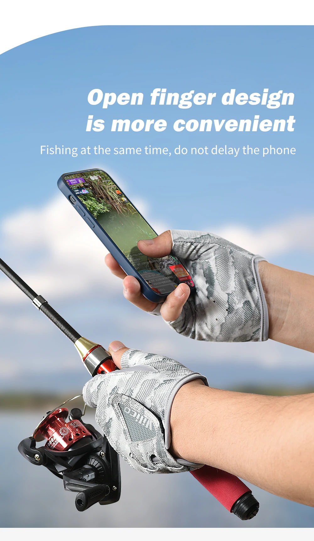 Kyncilor Half Finger Outdoor Professional Fishing Bicycle Fitness Leisure Sports Gloves Anti Slip Wear Resistant Fishing Gloves