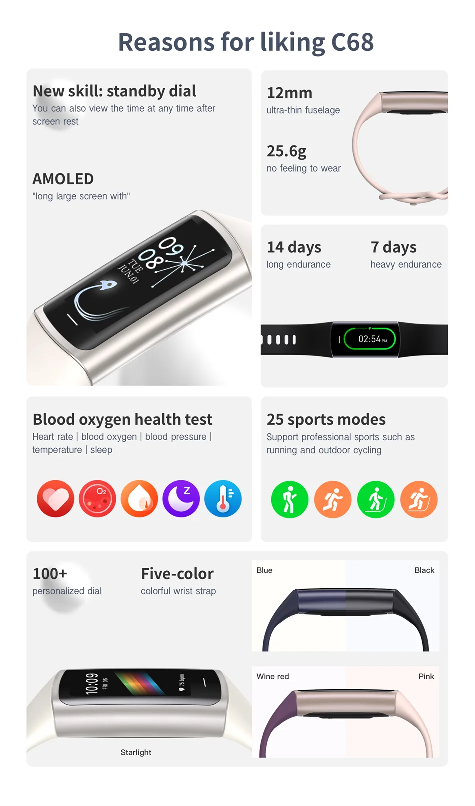 2025 Sport Smart Bracelet Fitness Tracker For Man Women Band Waterproof Connected Phone Tracker Men Smart Watch For Android ios