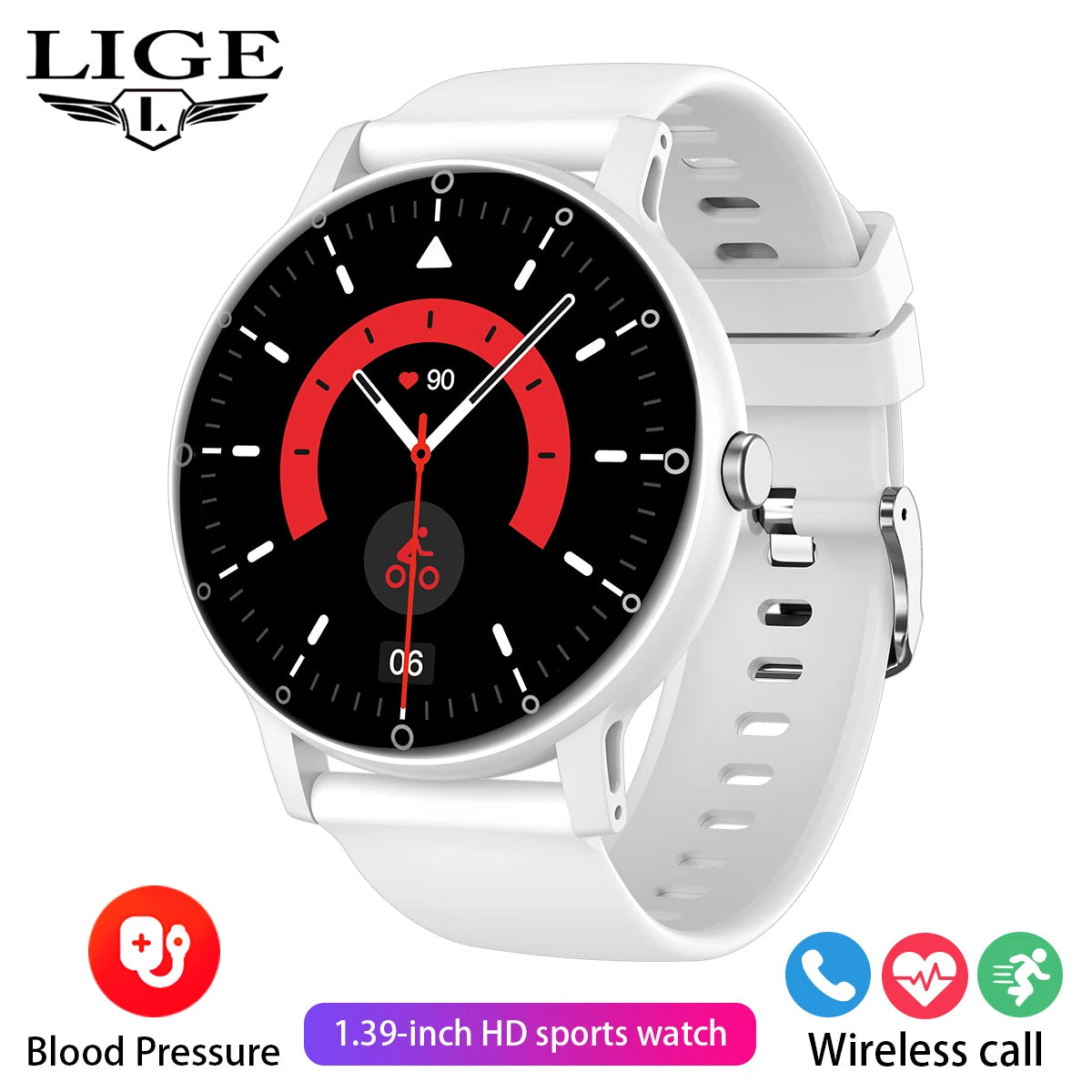 LIGE Bluetooth Call Smart Watch Men Outdoor Sports Fitness Watches Health Monitor Waterproof For Android IOS Smartwatch Women