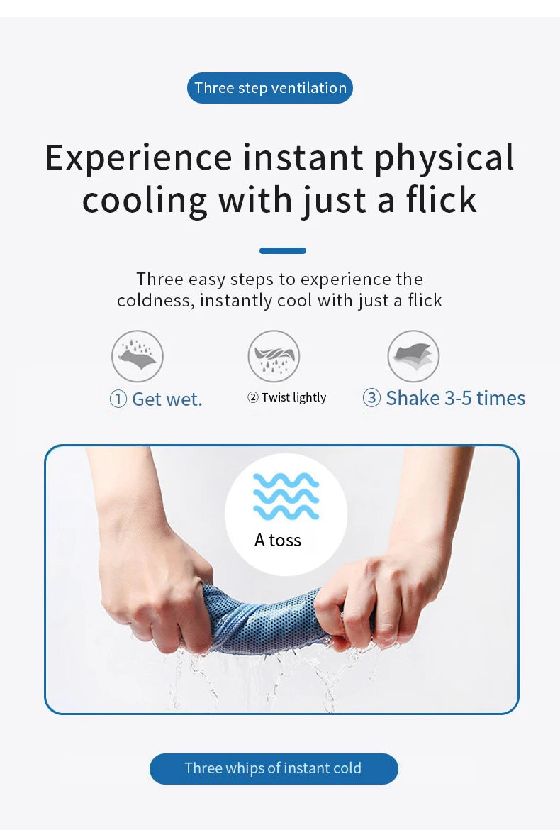 NEW Ice Silk Cooling Towel Fitness Fast-drying Towel Summer Ice Cooling Color Bag Independent Packaging Sports