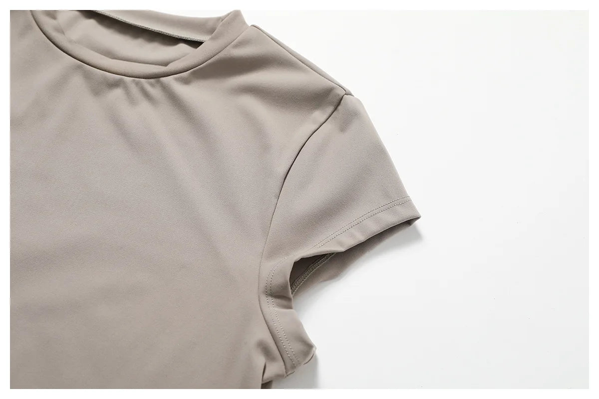 Fitness Sports T-Shirts Short Sleeve Gym Shirt Female Workout Gym Clothes Push Up Quick Dry Running Tops Tights Yoga Shirts