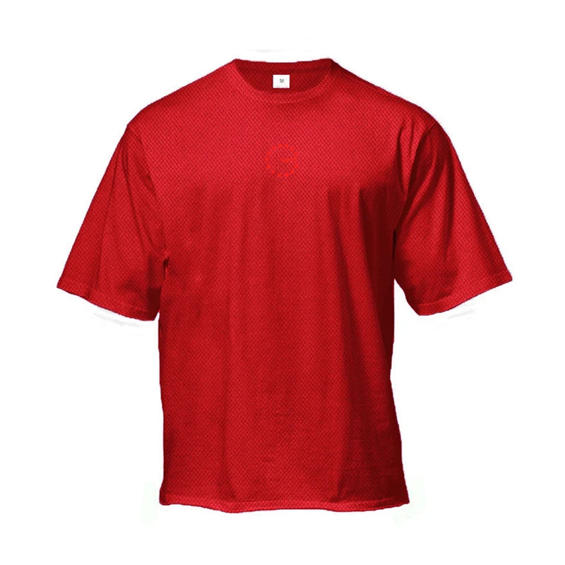 Men's Moisture Wicking Oversized Loose T-Shirt Summer Mesh Quick Dry Sports Fitness Short Sleeve Tops Gym Running Training Tees