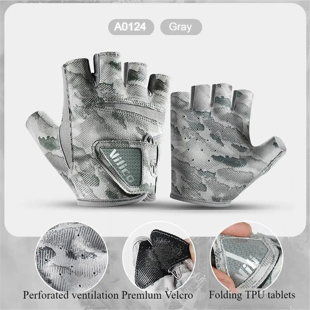 Kyncilor Half Finger Outdoor Professional Fishing Bicycle Fitness Leisure Sports Gloves Anti Slip Wear Resistant Fishing Gloves