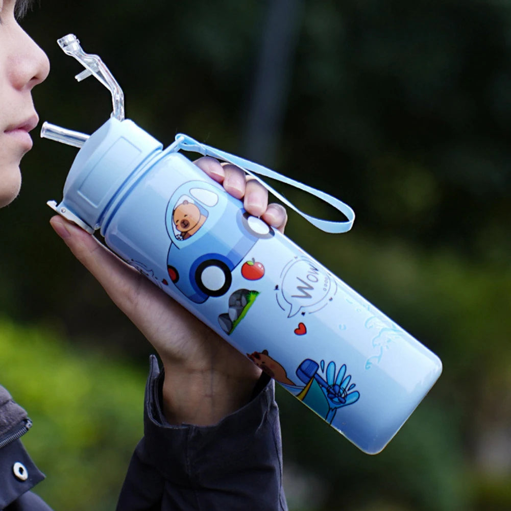700/800ML Leak-Proof Durable Water Bottle Cute Capybara Water Cup with Carry Strap Portable for Sports Fitness BPA Free Perfect