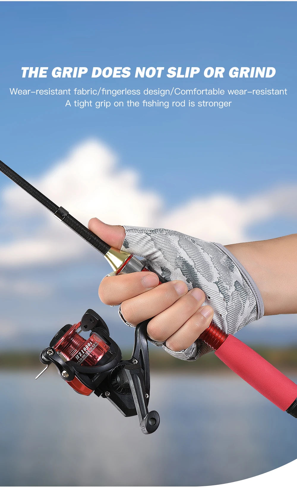 Kyncilor Half Finger Outdoor Professional Fishing Bicycle Fitness Leisure Sports Gloves Anti Slip Wear Resistant Fishing Gloves