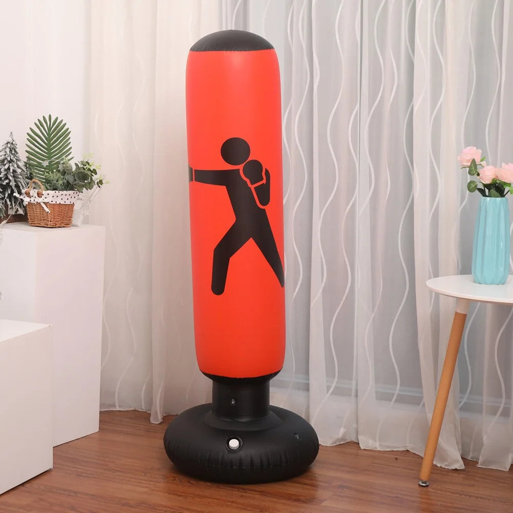 160cm Inflatable Standing Boxing Bag Heavy Duty Training Boxing Bag Fitness Training Exercise Column Decompression Boxing Target