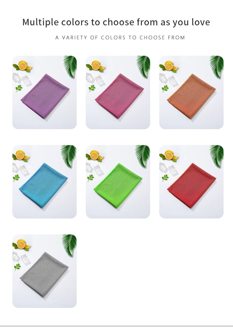 NEW Ice Silk Cooling Towel Fitness Fast-drying Towel Summer Ice Cooling Color Bag Independent Packaging Sports