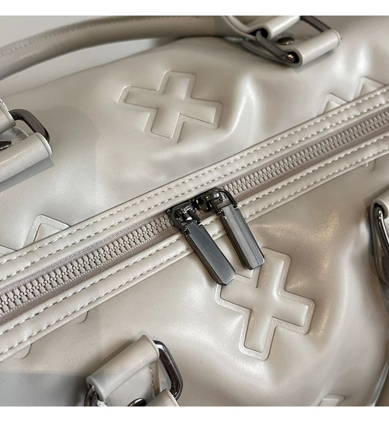 Women'S Travel Duffle Fashion Bag PU Leather Gym Fitness Yoga Luggage Boston Handbag Outdoor Sports Suitcase Shoulder Tote Bag