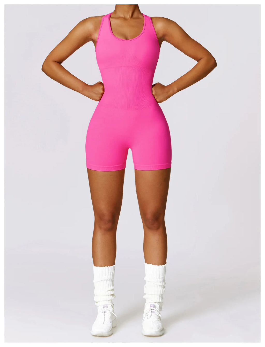 Seamless Gym Sport Short Jumpsuit Women Romper Hollow Backless Scrunch Sexy Monkeys One Piece Outfit Fitness Overalls Playsuit