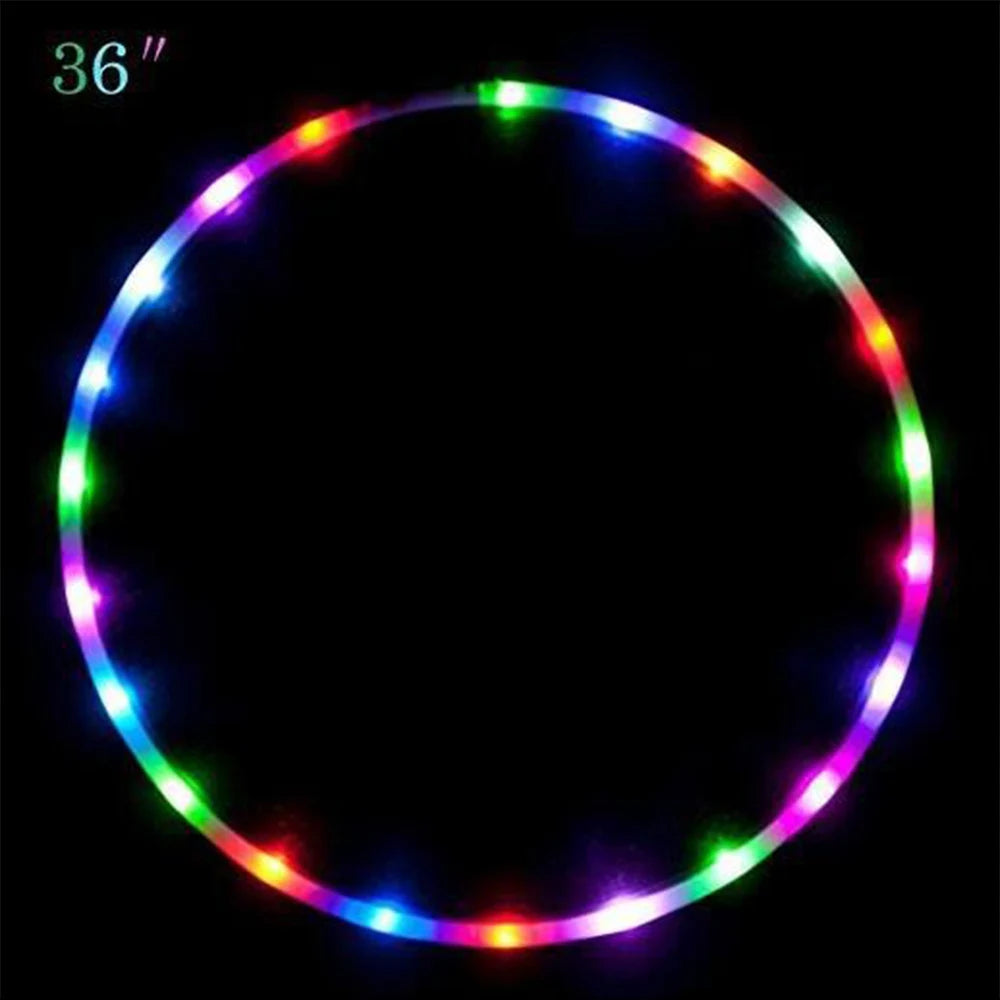 LED Colorful Fitness Circle Performing Arts Abdominal Fat Loss Light Fitness Crossfit Foldable Sport Hoop Gym Fitness Equipments