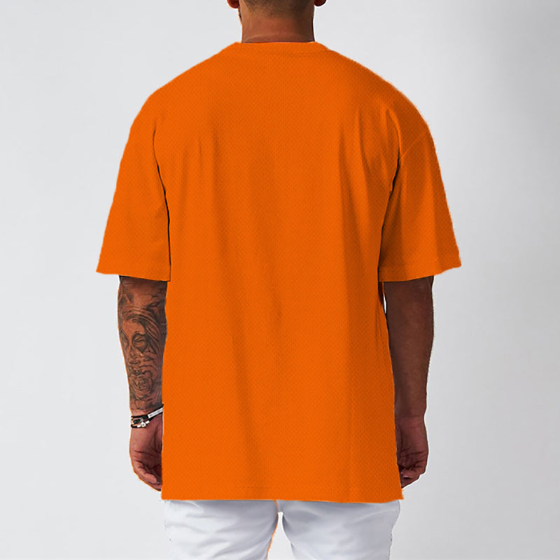 Men's Moisture Wicking Oversized Loose T-Shirt Summer Mesh Quick Dry Sports Fitness Short Sleeve Tops Gym Running Training Tees
