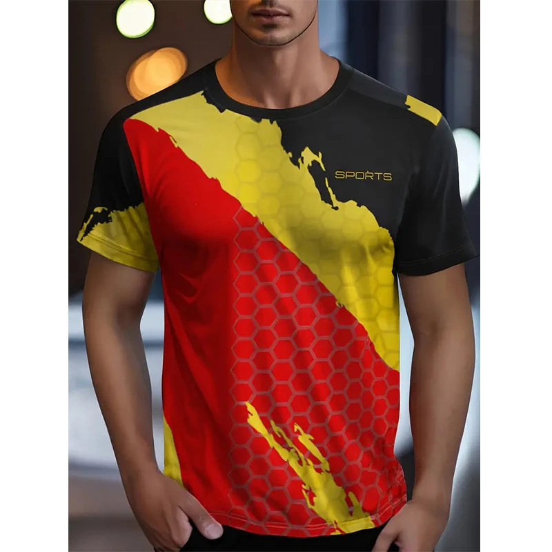 3D Printed Plaid Sportswear T-Shirt Funny Gym T-Shirt High Quality Fitness Men's Short Sleeves Muscle Man Tough Guy T-Shirt Tops