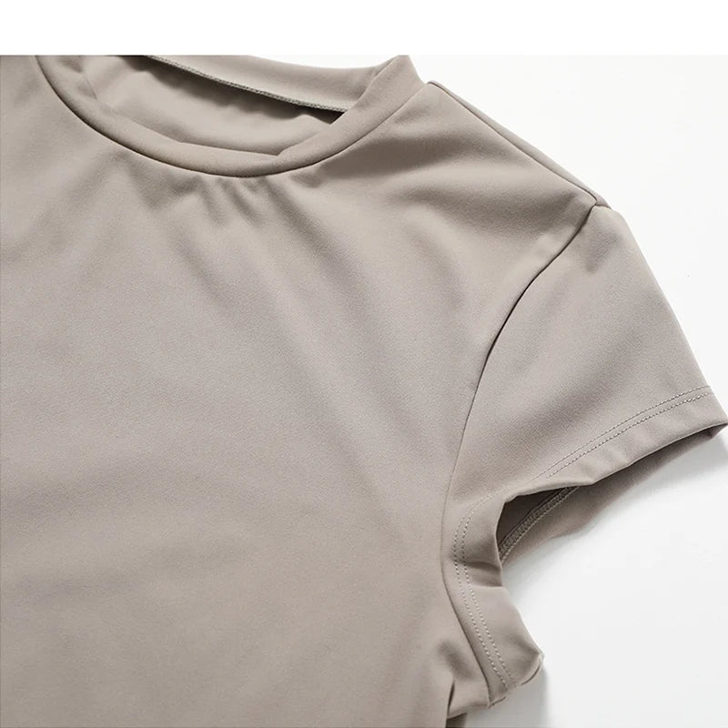 Fitness Sports T-Shirts Short Sleeve Gym Shirt Female Workout Gym Clothes Push Up Quick Dry Running Tops Tights Yoga Shirts