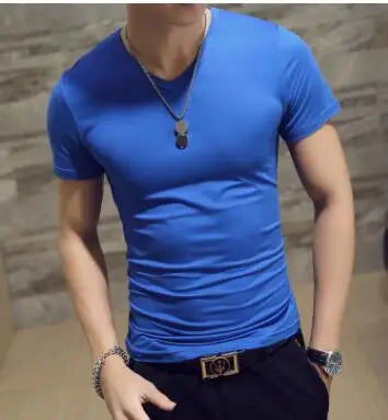 New Top Tees Man T Shirt Fitness T-shirts Mens V Neck Man T-shirt for Male Tshirts 4XL Plus Size Oversized T Shirt  Men Clothing