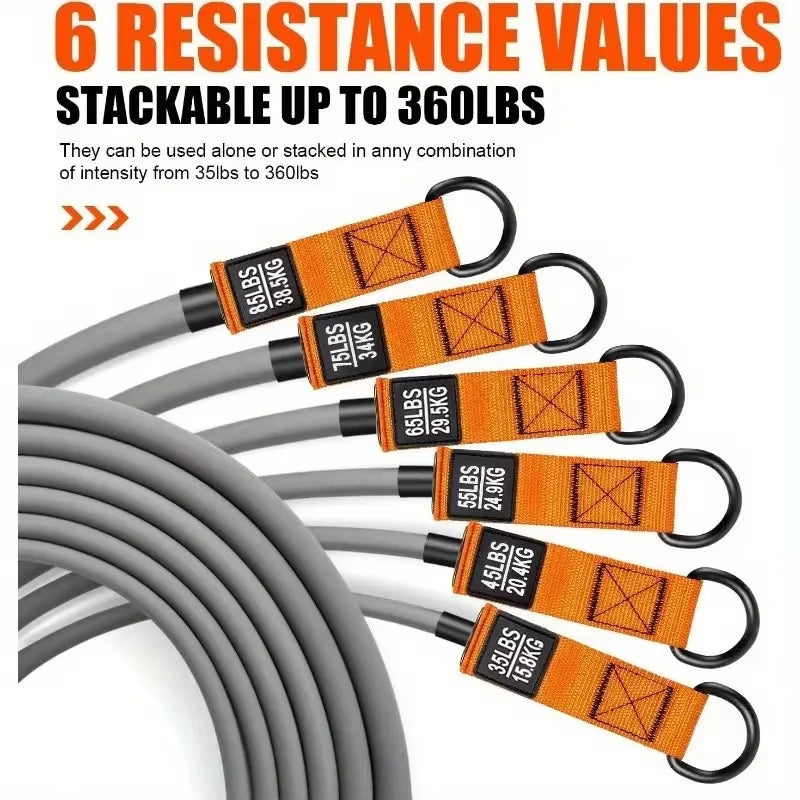 300lbs Fitness Exercises Resistance Bands Set Elastic Tubes Pull Rope Yoga Band Training Workout Equipment for Home Gym Weight