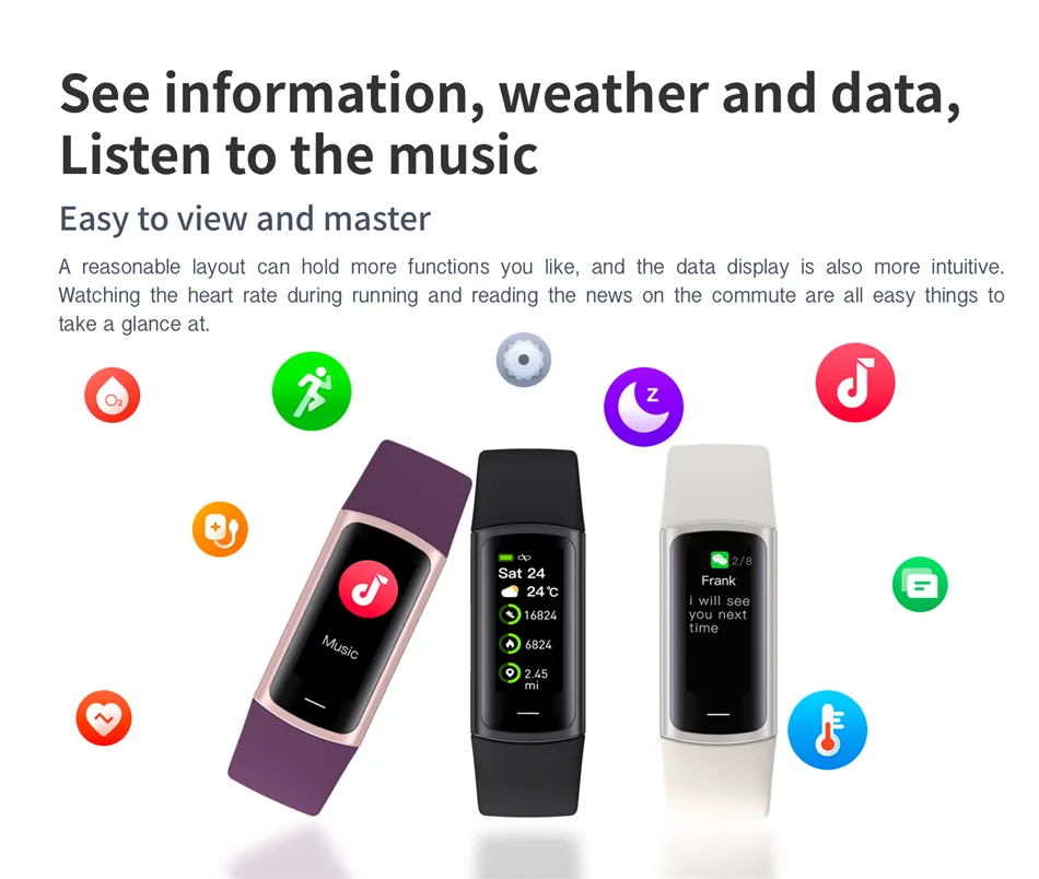 2025 Sport Smart Bracelet Fitness Tracker For Man Women Band Waterproof Connected Phone Tracker Men Smart Watch For Android ios