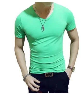 New Top Tees Man T Shirt Fitness T-shirts Mens V Neck Man T-shirt for Male Tshirts 4XL Plus Size Oversized T Shirt  Men Clothing